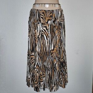 Grace Elements Abstract Animal Print Midi Skirt